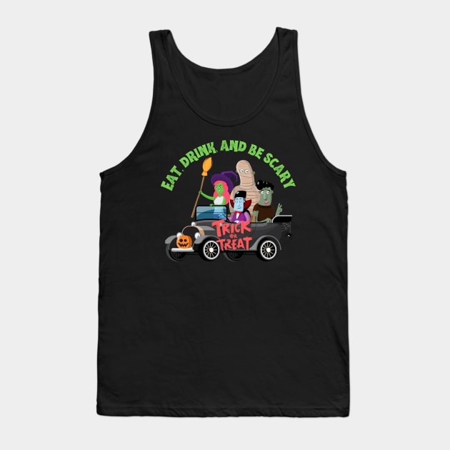 Eat Drink and Be Scary Tank Top by Prime Quality Designs